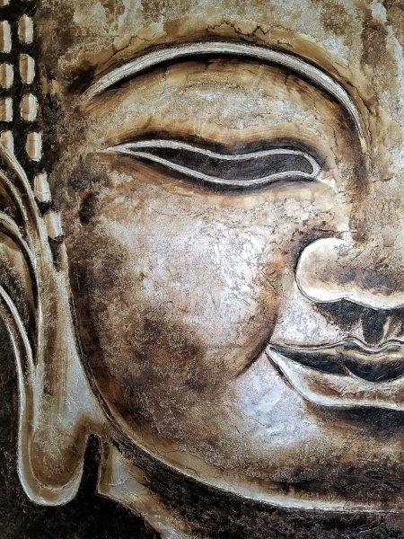 Buddha head representing intuitive peaceful meditation mindset